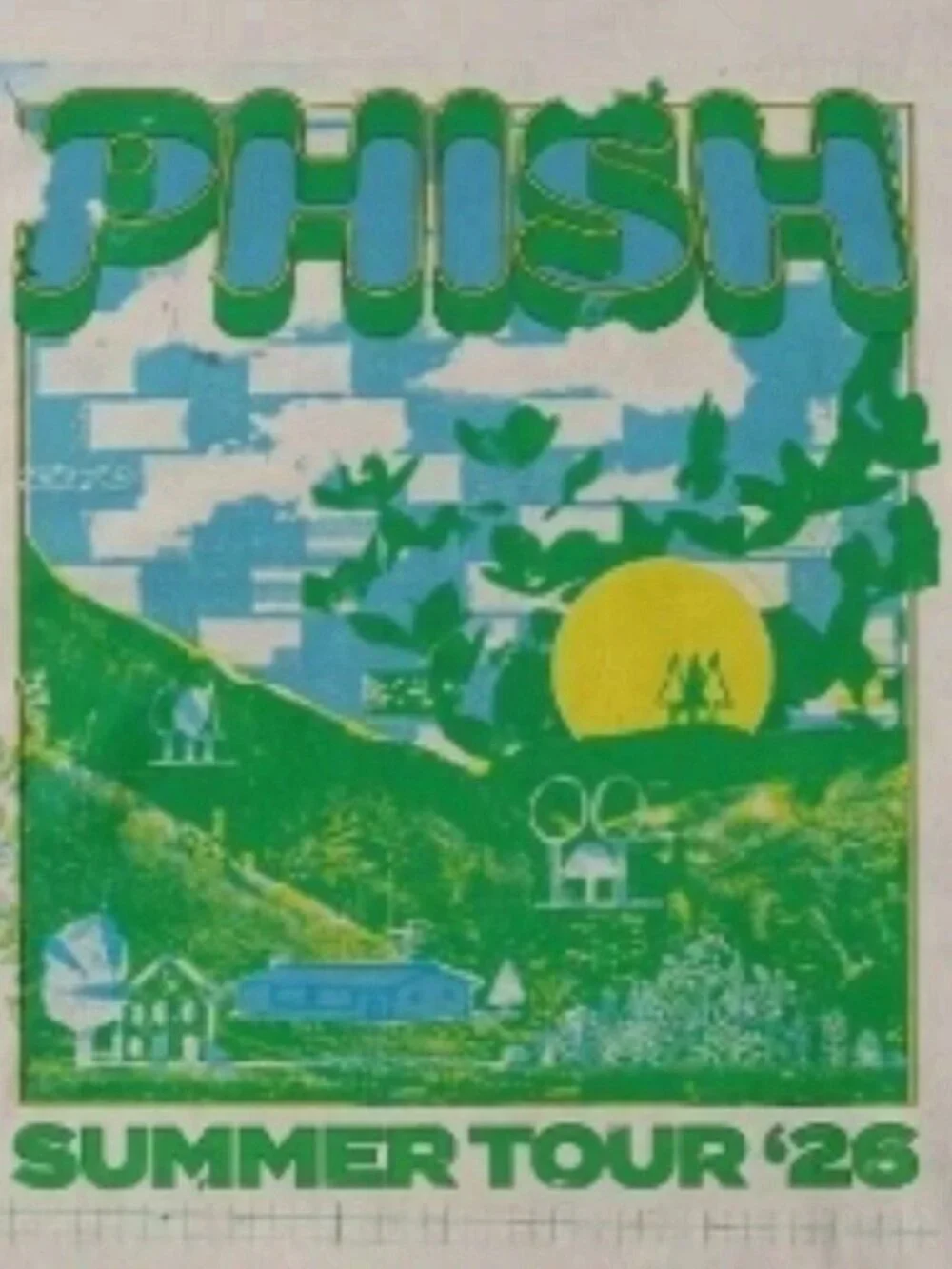Phish Summer Tour 26 Vintage Jam Band Cream T-Shirt